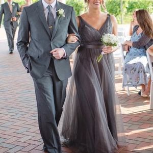 Vera Wang A-Line Tulle and Lace Bridesmaid Dress